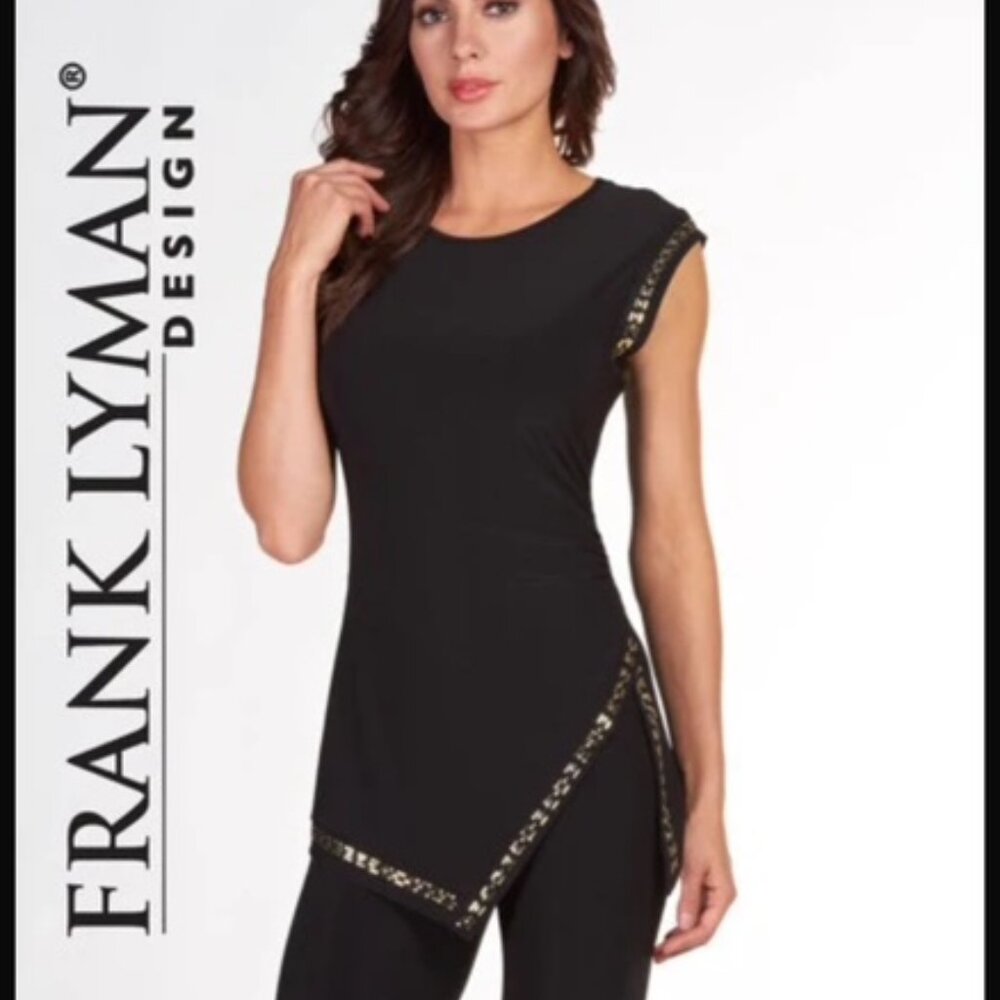 Frank Lyman Tunic Top Black Size 4